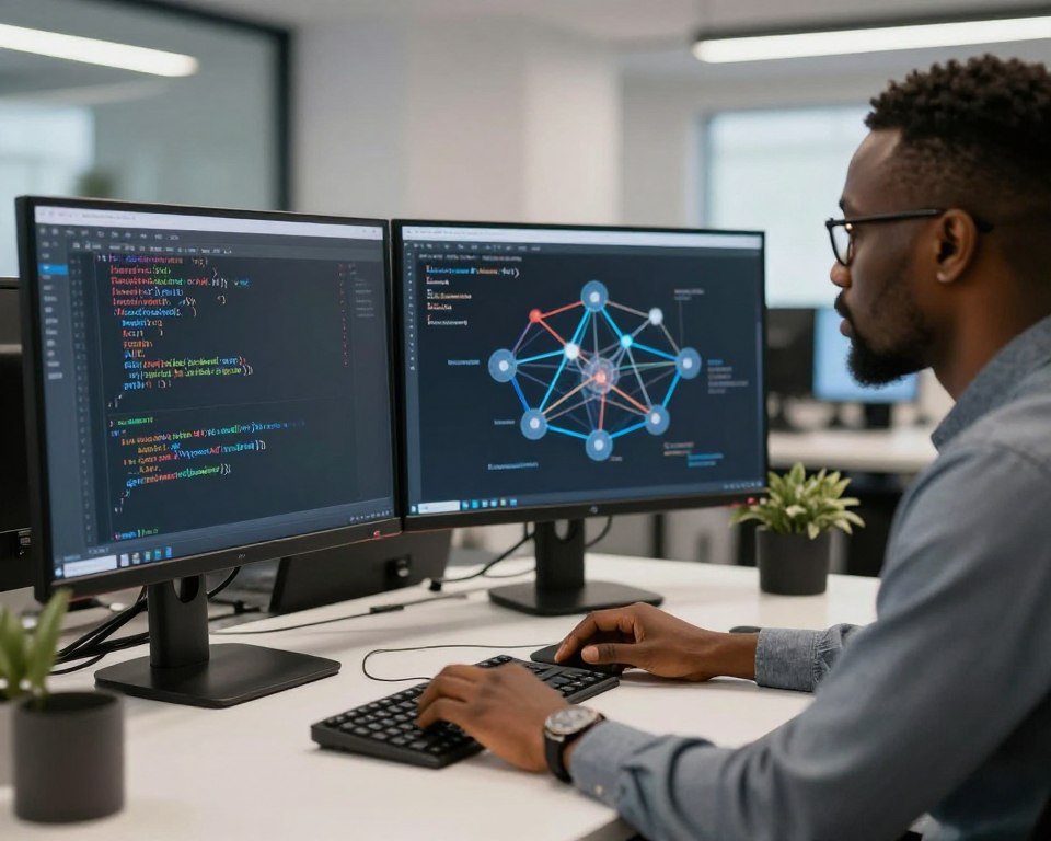 Machine learning engineer working on AI models and algorithms