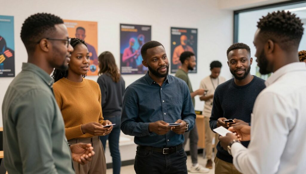 Nigerian AI professionals networking at technology meetup event