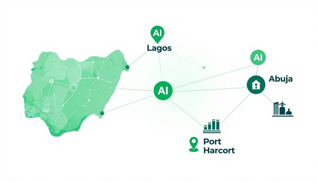Nigerian artificial intelligence ecosystem showing tech hubs and AI career opportunities