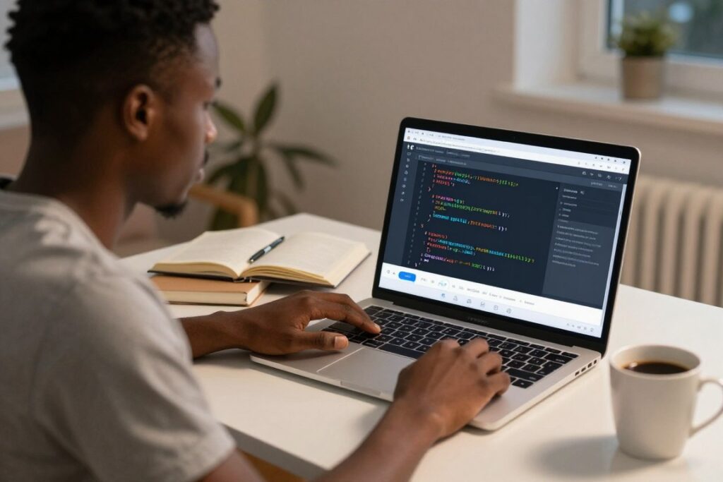 Nigerian professional learning programming and AI skills through online education