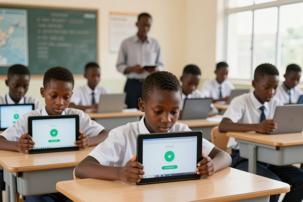 Nigerian students using AI-powered educational technology for personalized learning